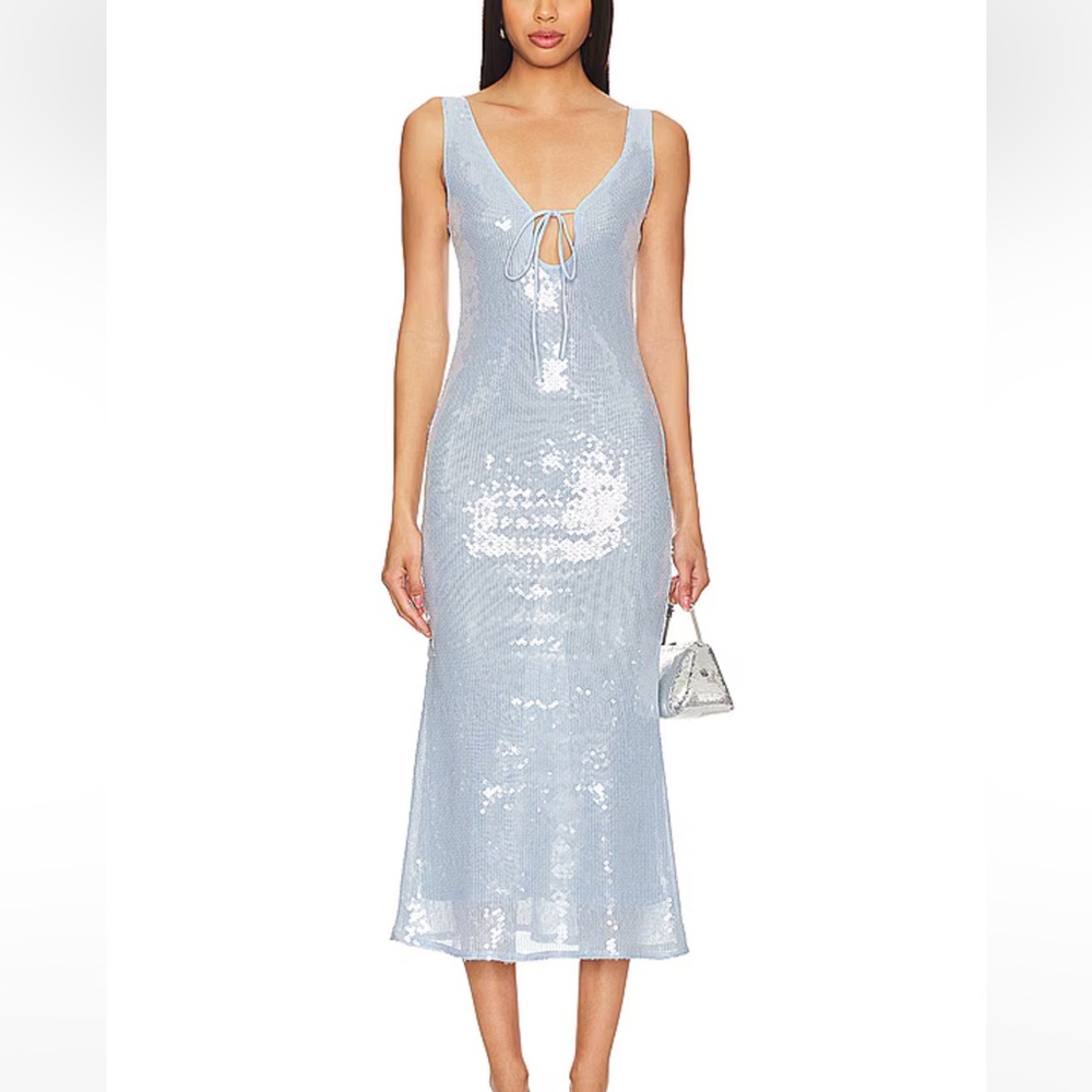 Bardot Light Blue Sequin Midi Dress